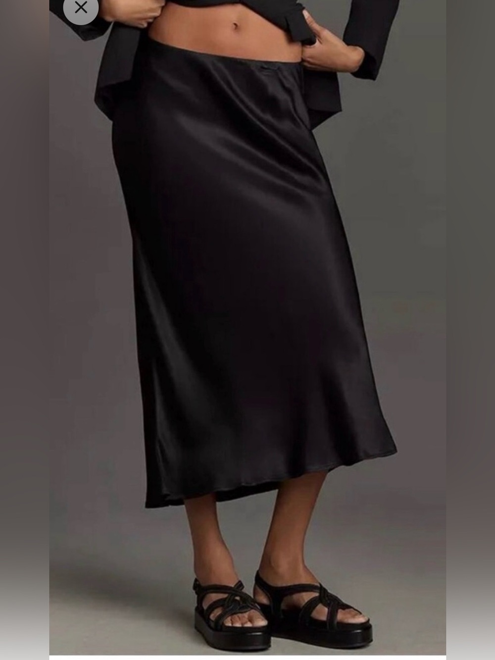 Anthropologie TILDA MIDI SKIRT size PETITE SMALL BLACK